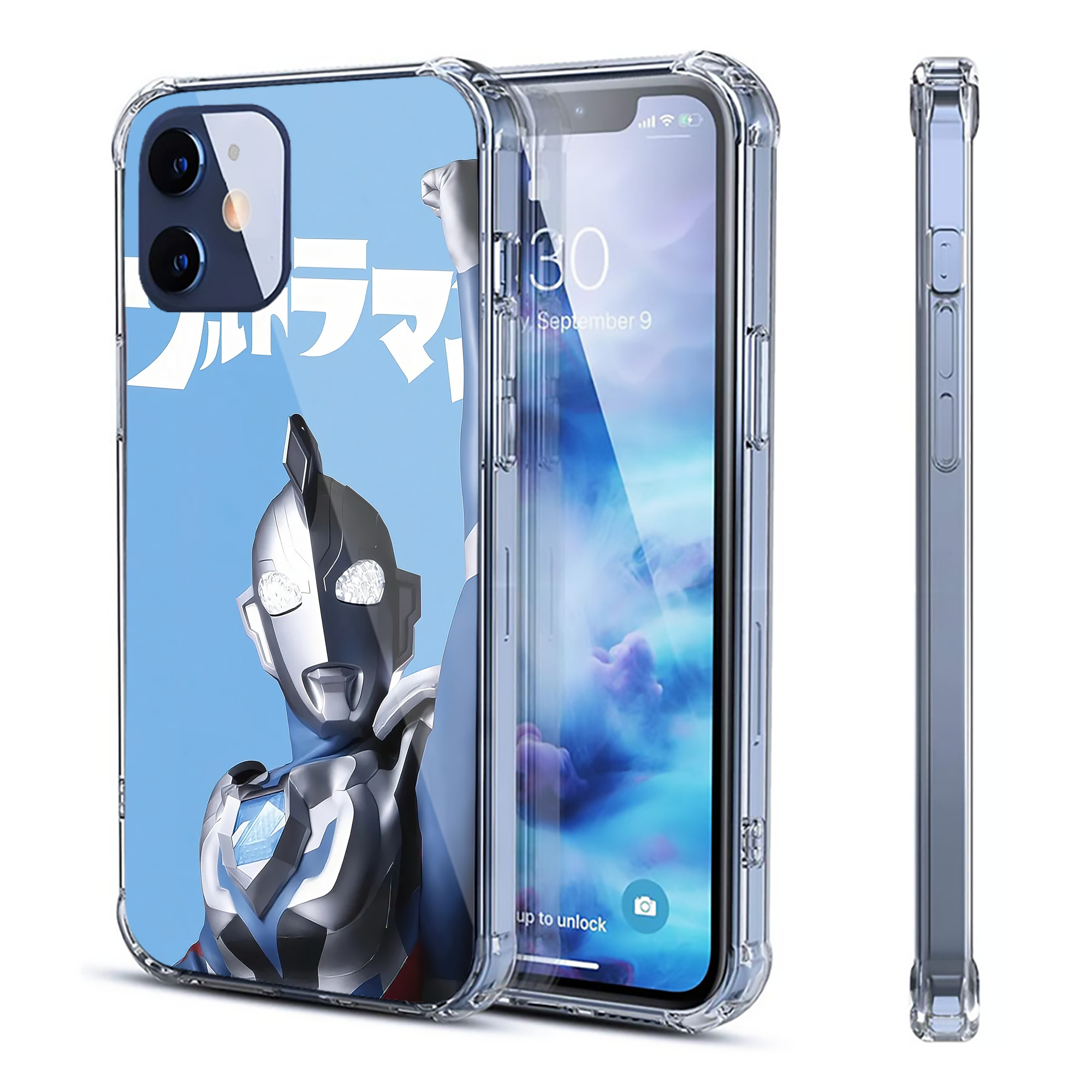 （画像用） ウルトラマン Ultraman 【iPhone 12シリーズ対応】透明スマホケース（クリアソフトケース）